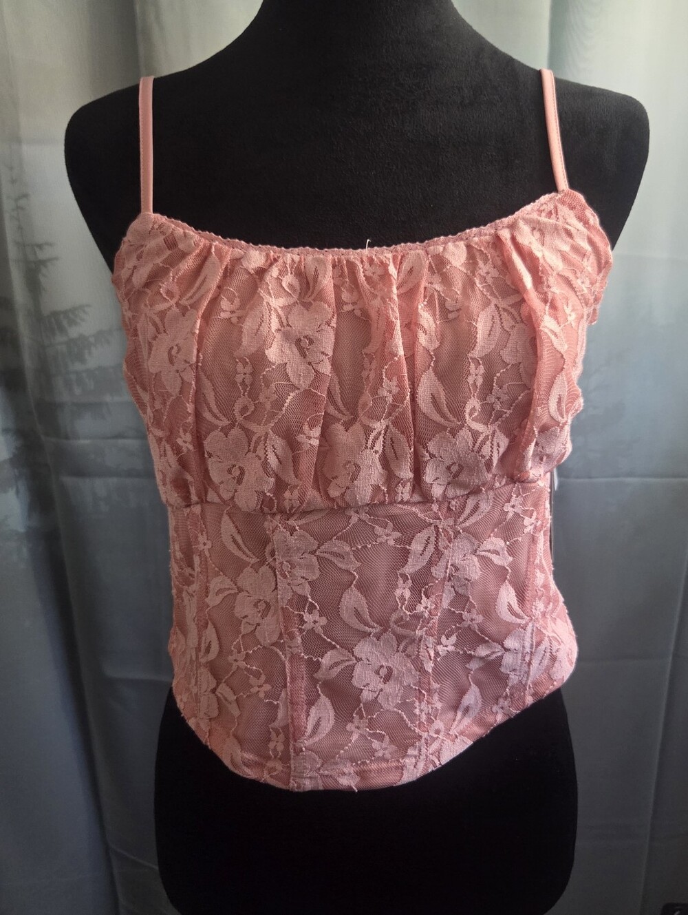 NWT No Boundaries Pink Lace Crop Top